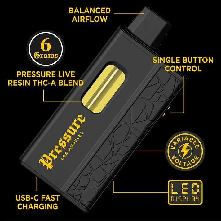 Pressure 6G LIVE RESIN THC-A Descartável